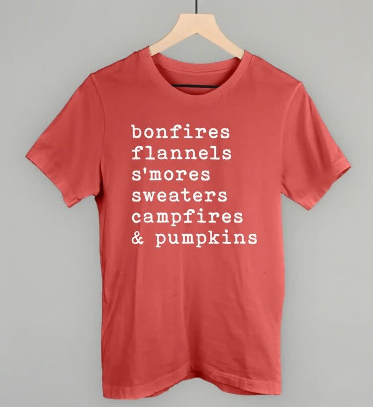 Bonfires,Flannels,S'mores T-shirt