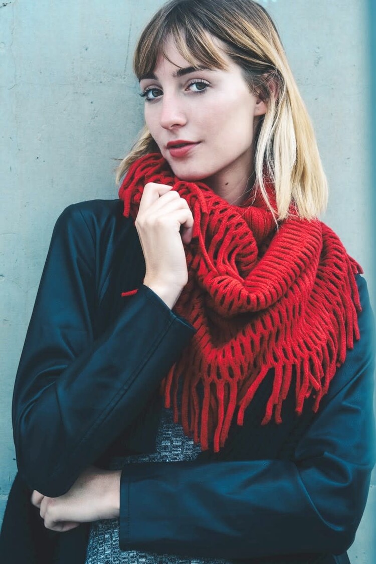Chenille Tassel Infinity Scarf