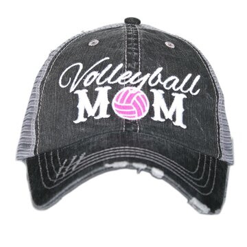 Volleyball Mom Distressed Trucker Hat OSM