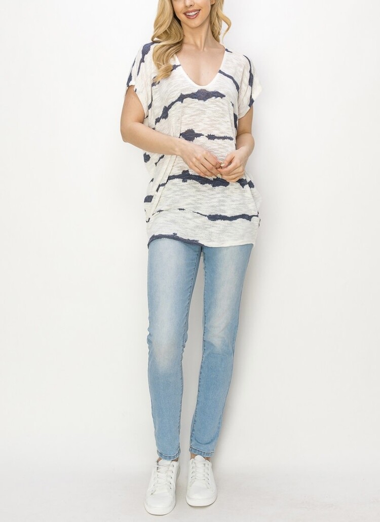 Low Gage Striped Flowy Top