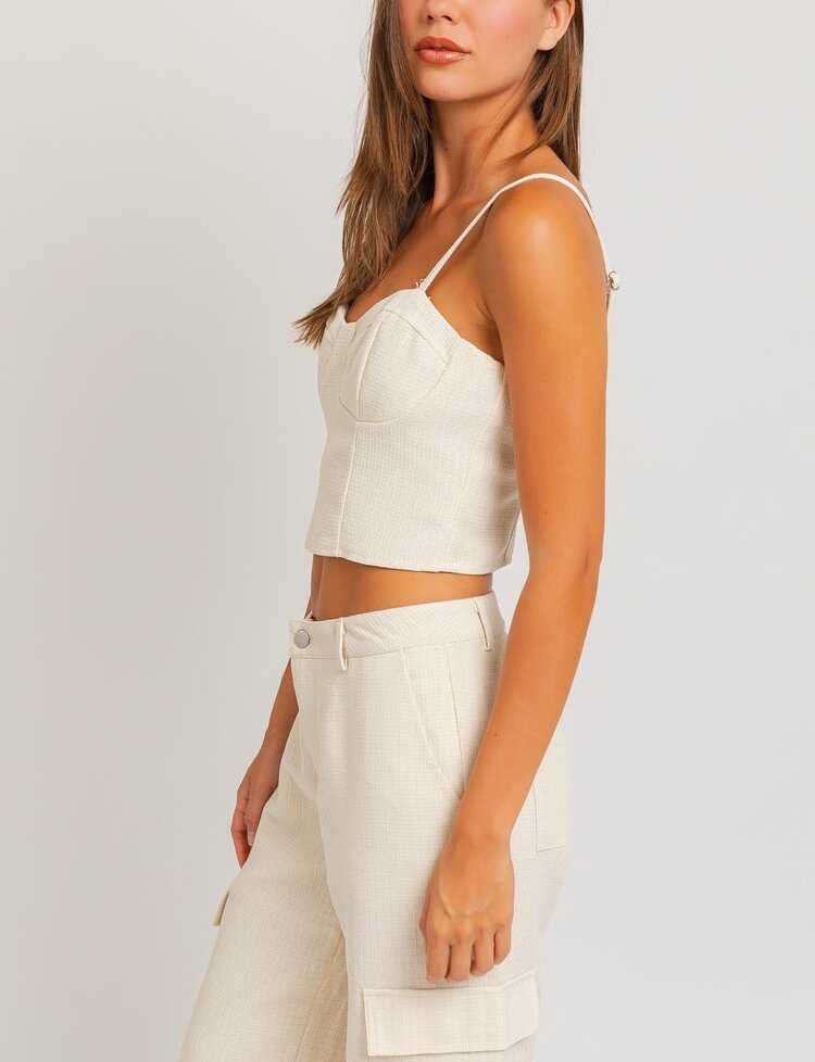 Creamy Bustier Spaghetti Top