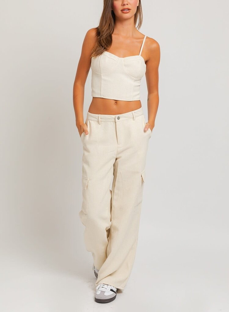 Creamy Bustier Spaghetti Top