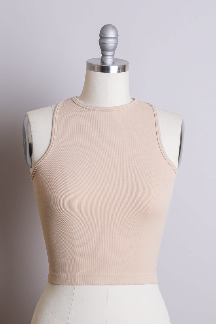 High Neck Racerback Tank Top