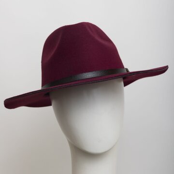 Pinched Front Western Style Hat OSM Burgundy