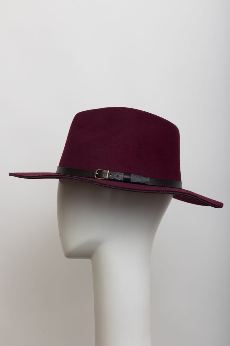 Pinched Front Western Style Hat OSM Burgundy