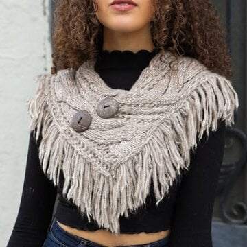 Heathered Shoulder Warmer w/Coco Buttons