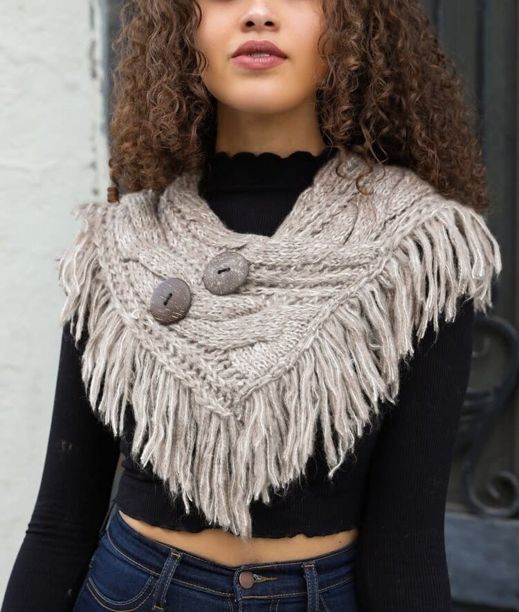 Heathered Shoulder Warmer w/Coco Buttons