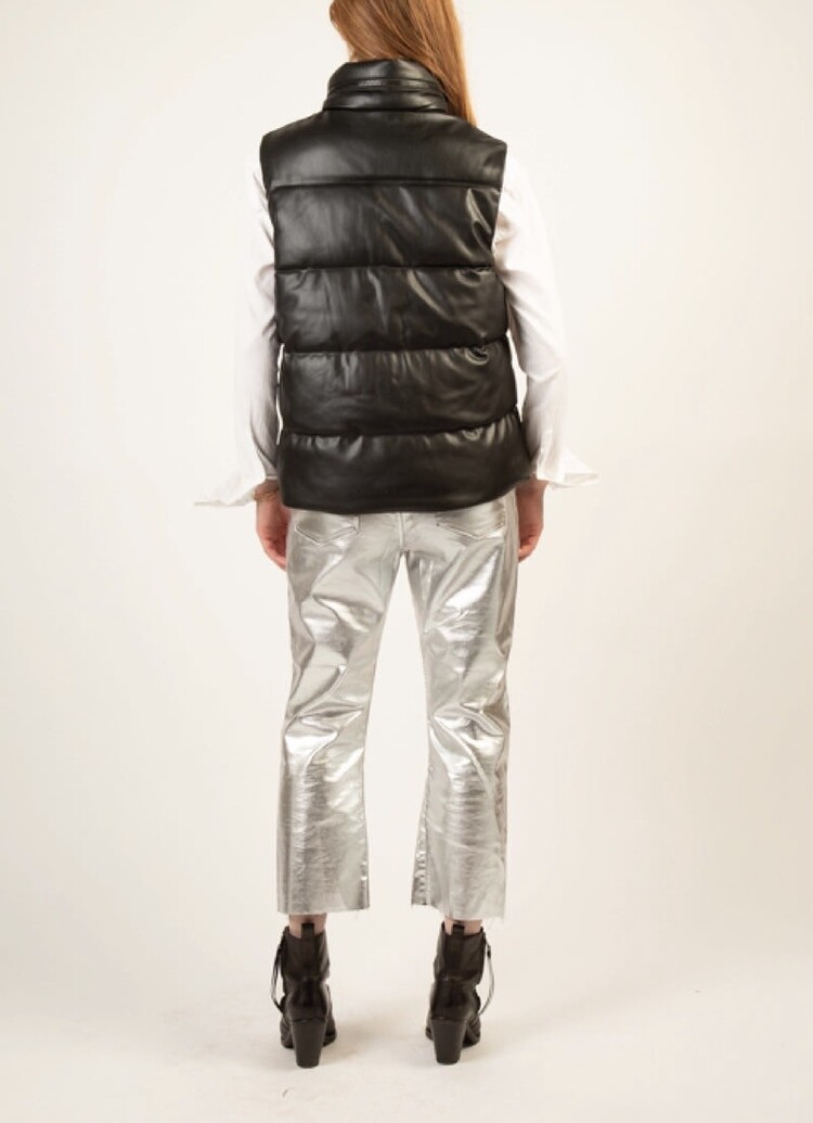 Vegan Leather Anorak Padded Vest