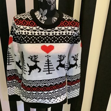 Reindeer w/Heart/ Trees Sweater