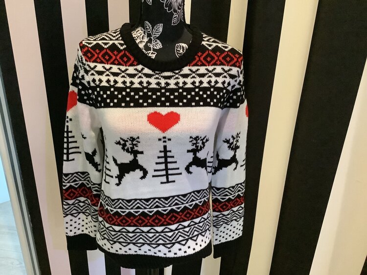 Reindeer w/Heart/ Trees Sweater