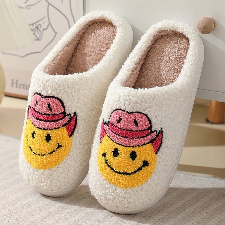 Happy Face Cowboy Slippers