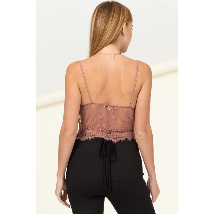 Mesh Embroidered Crop Top