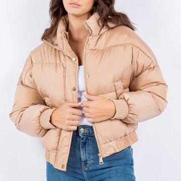 Nylon Hooded Puffer Jacket