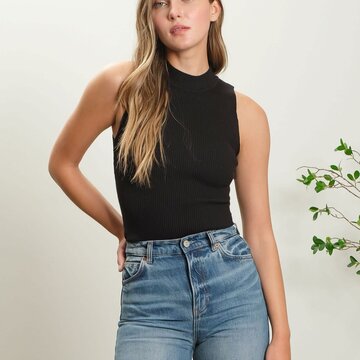 Sleeveless Mock Neck Sweater Top