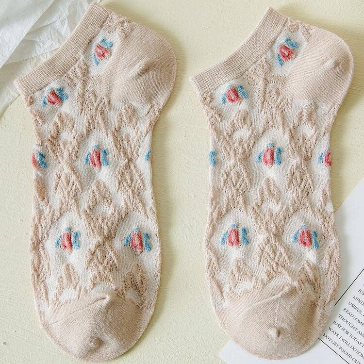 Ruffia Vintage Embossed Ankle Socks