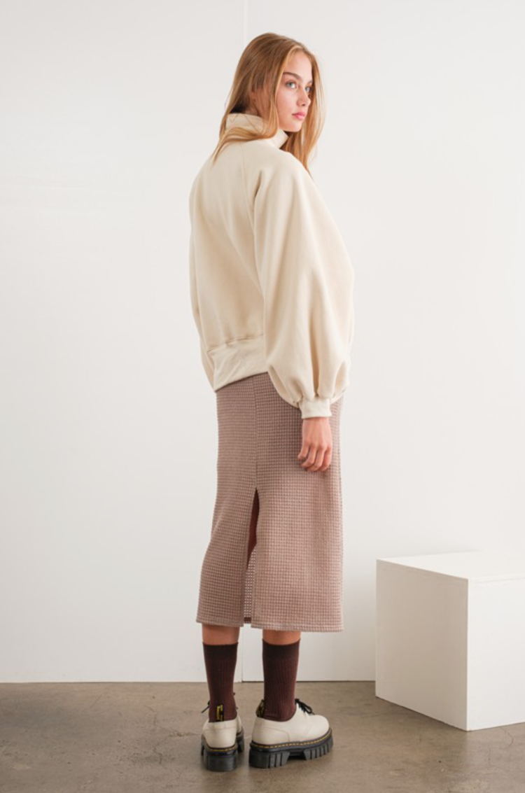 Snap Button Collared Sweatshirt