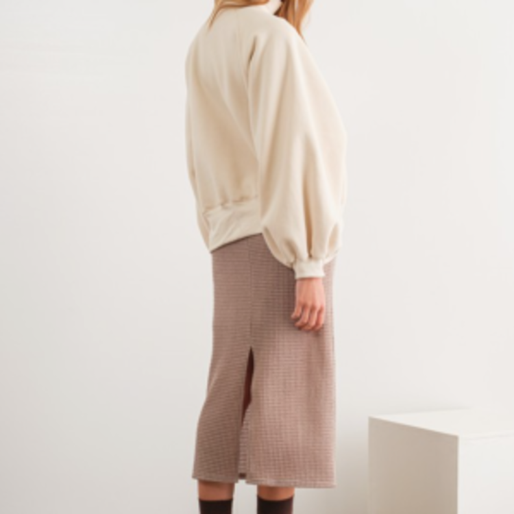 Snap Button Collared Sweatshirt