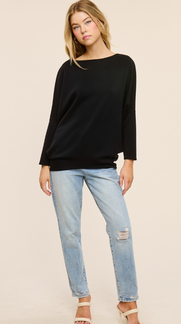 Scuba Fabric Dolman Sleeve Top