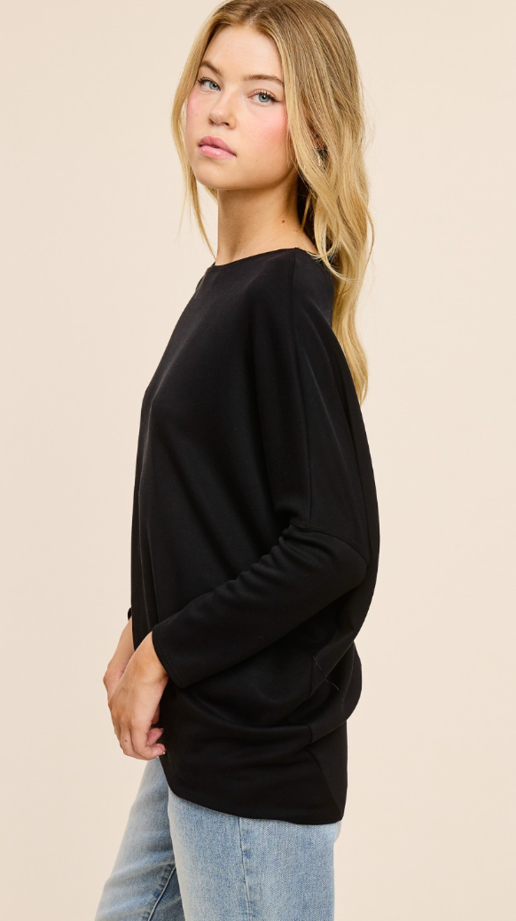 Scuba Fabric Dolman Sleeve Top
