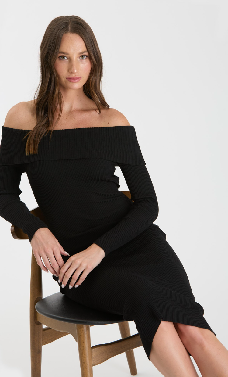 Off Shoulder Midi Dress