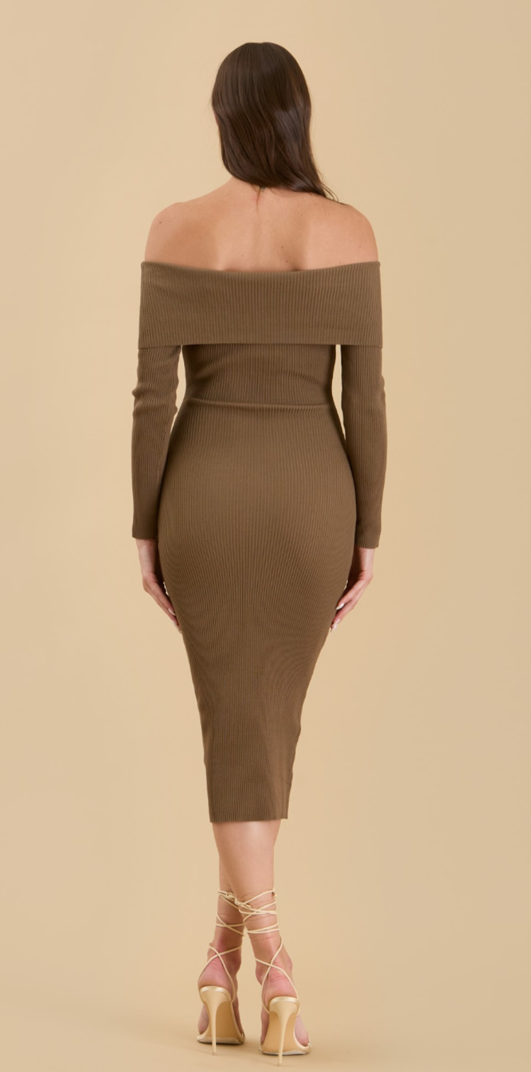 Off Shoulder Midi Dress