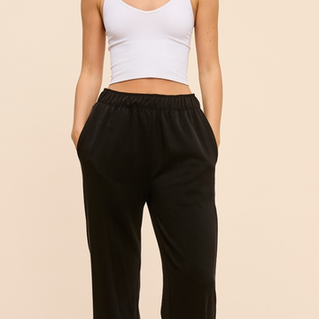 Scuba Fabric Elastic Waist Pant
