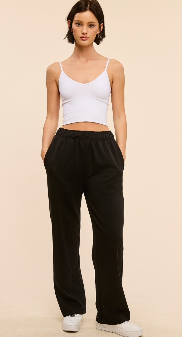 Scuba Fabric Elastic Waist Pant