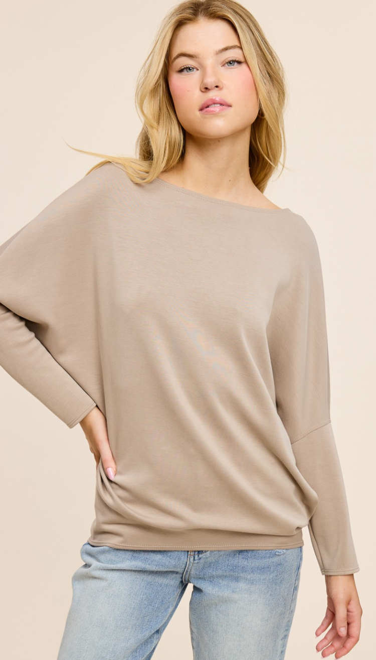 Scuba Fabric Dolman Sleeve Top