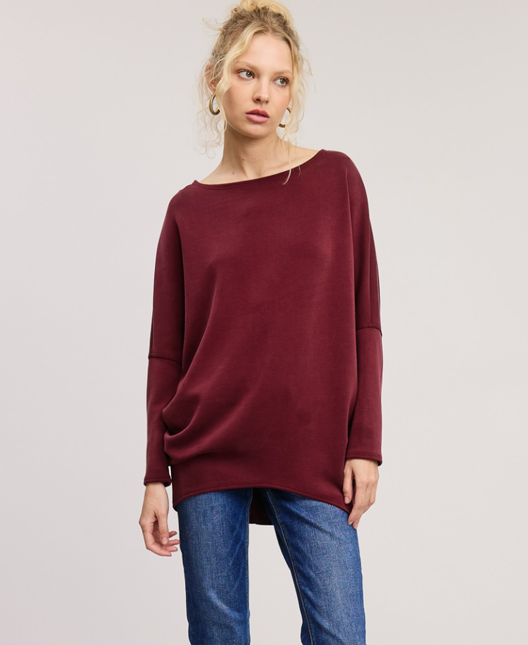 Scuba Fabric Dolman Sleeve Top
