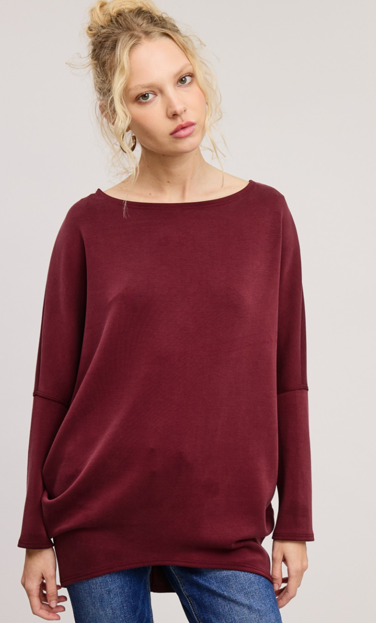 Scuba Fabric Dolman Sleeve Top