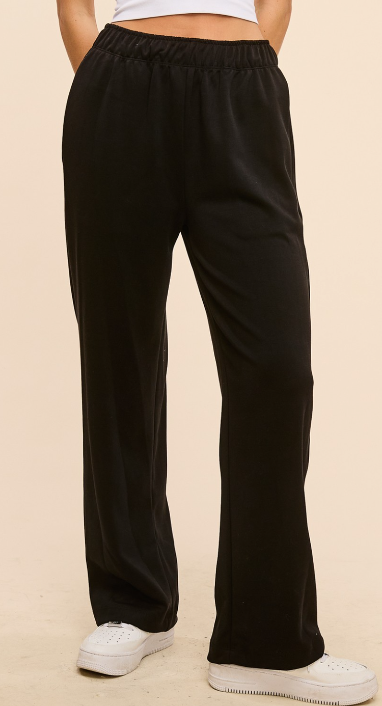 Scuba Fabric Elastic Waist Pant