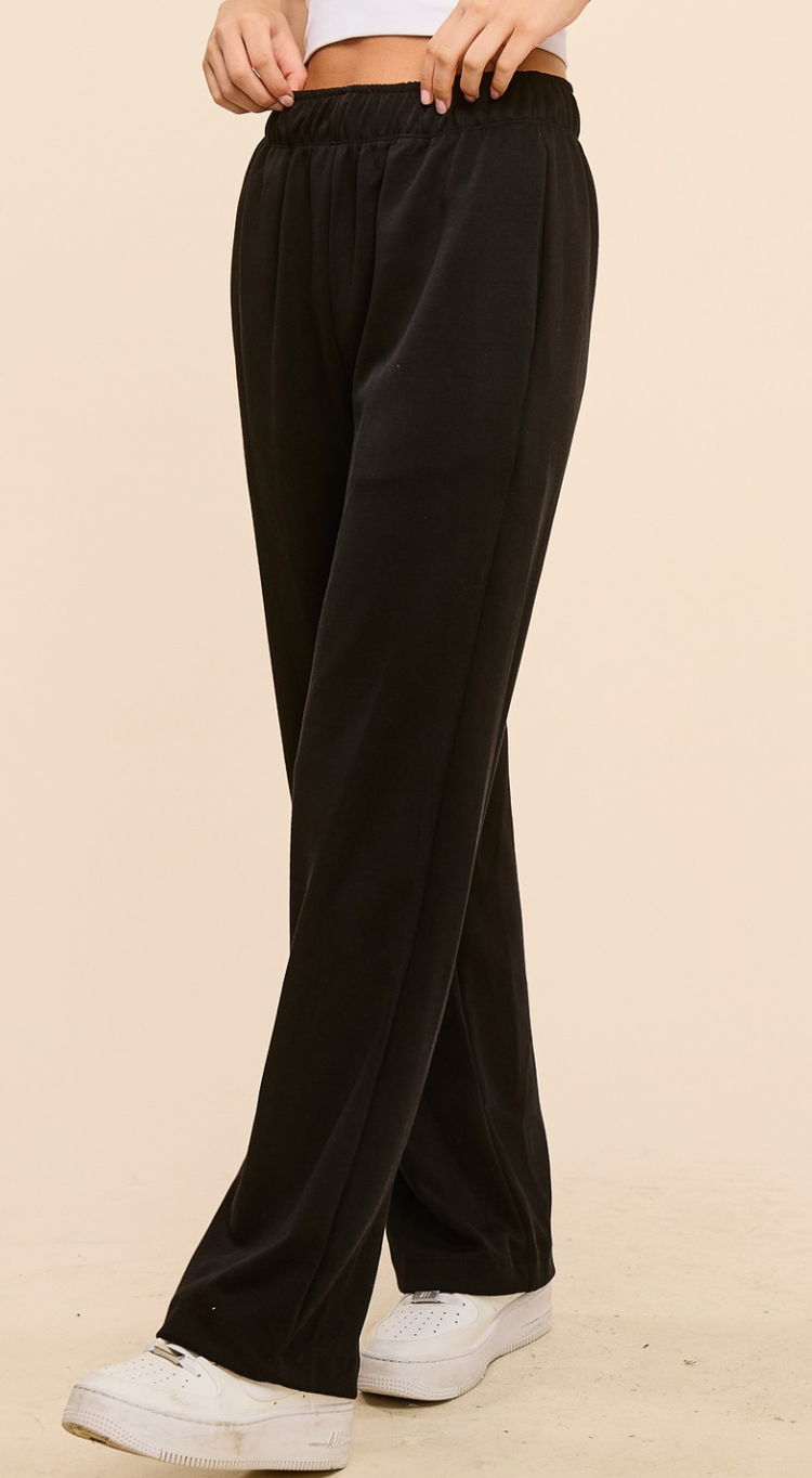 Scuba Fabric Elastic Waist Pant