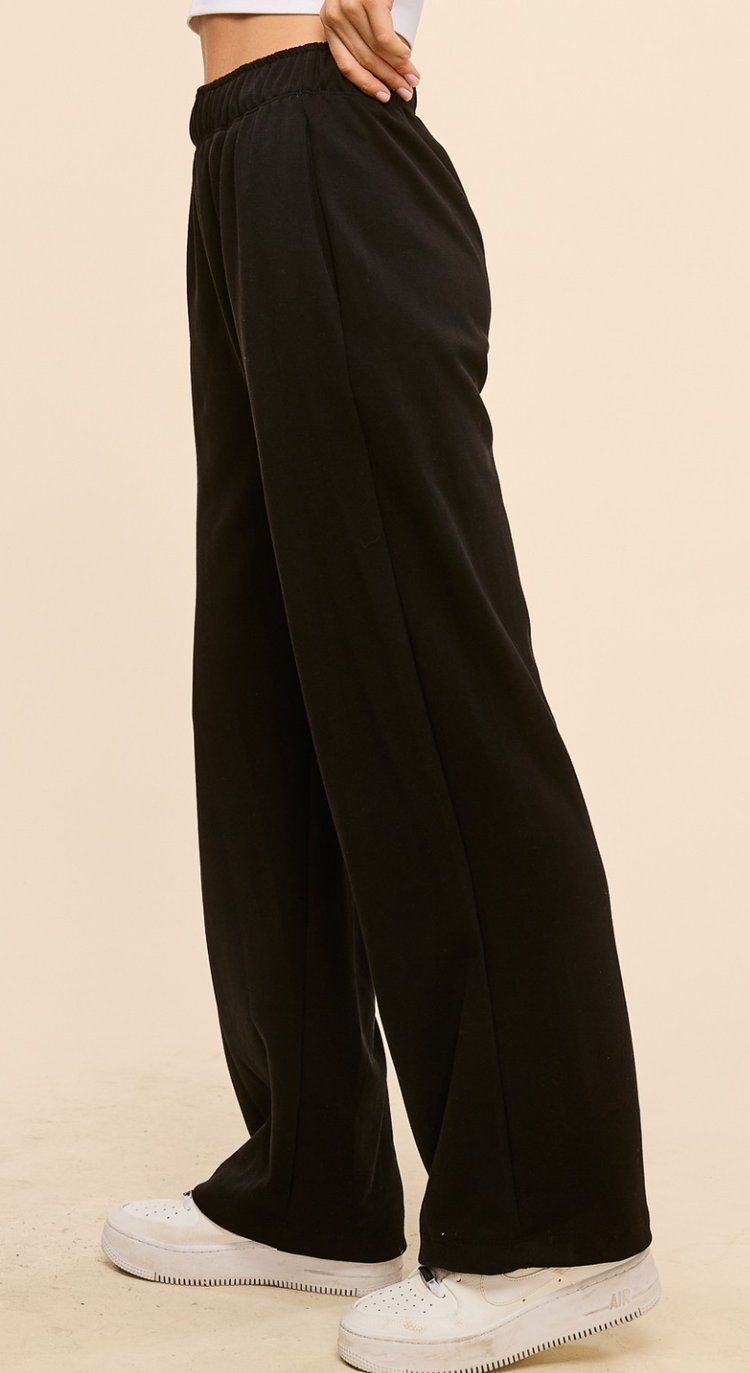 Scuba Fabric Elastic Waist Pant