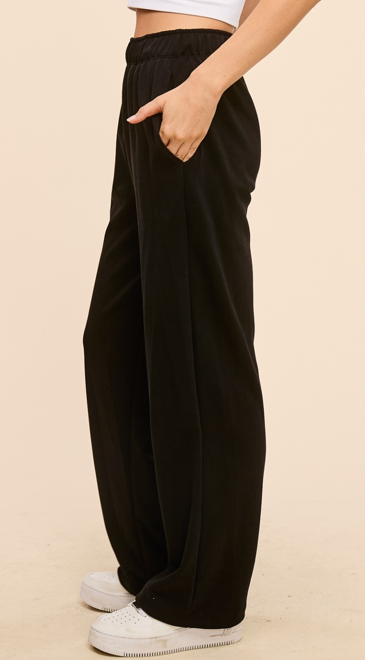 Scuba Fabric Elastic Waist Pant