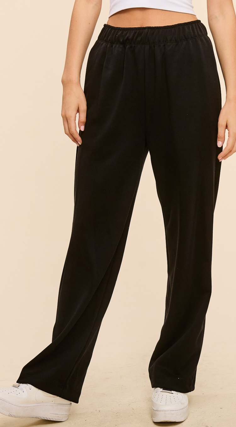 Scuba Fabric Elastic Waist Pant