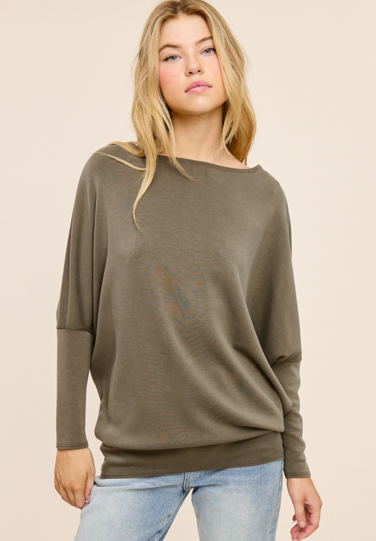 Scuba Fabric Dolman Sleeve Top