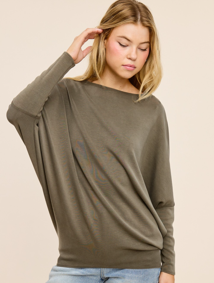 Scuba Fabric Dolman Sleeve Top