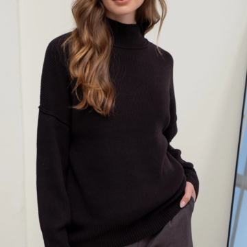 Thick Ribbed Crew Neck Sweater