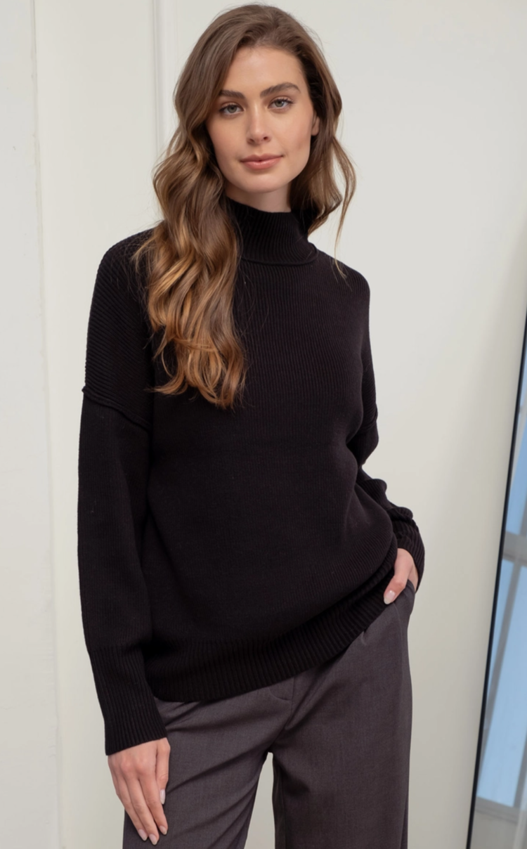 Thick Ribbed Crew Neck Sweater