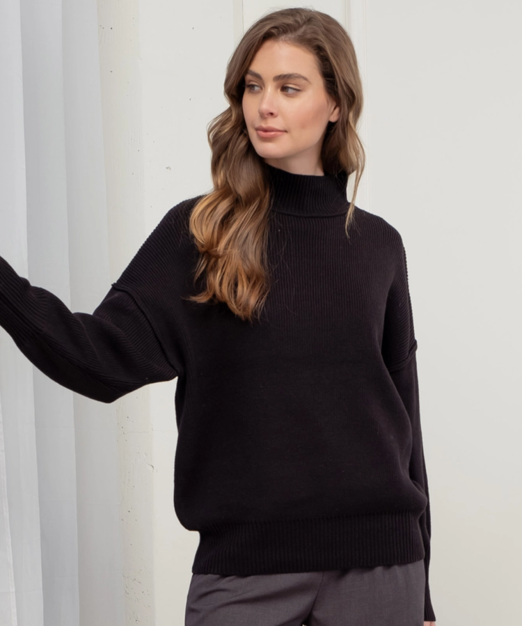 Thick Ribbed Crew Neck Sweater