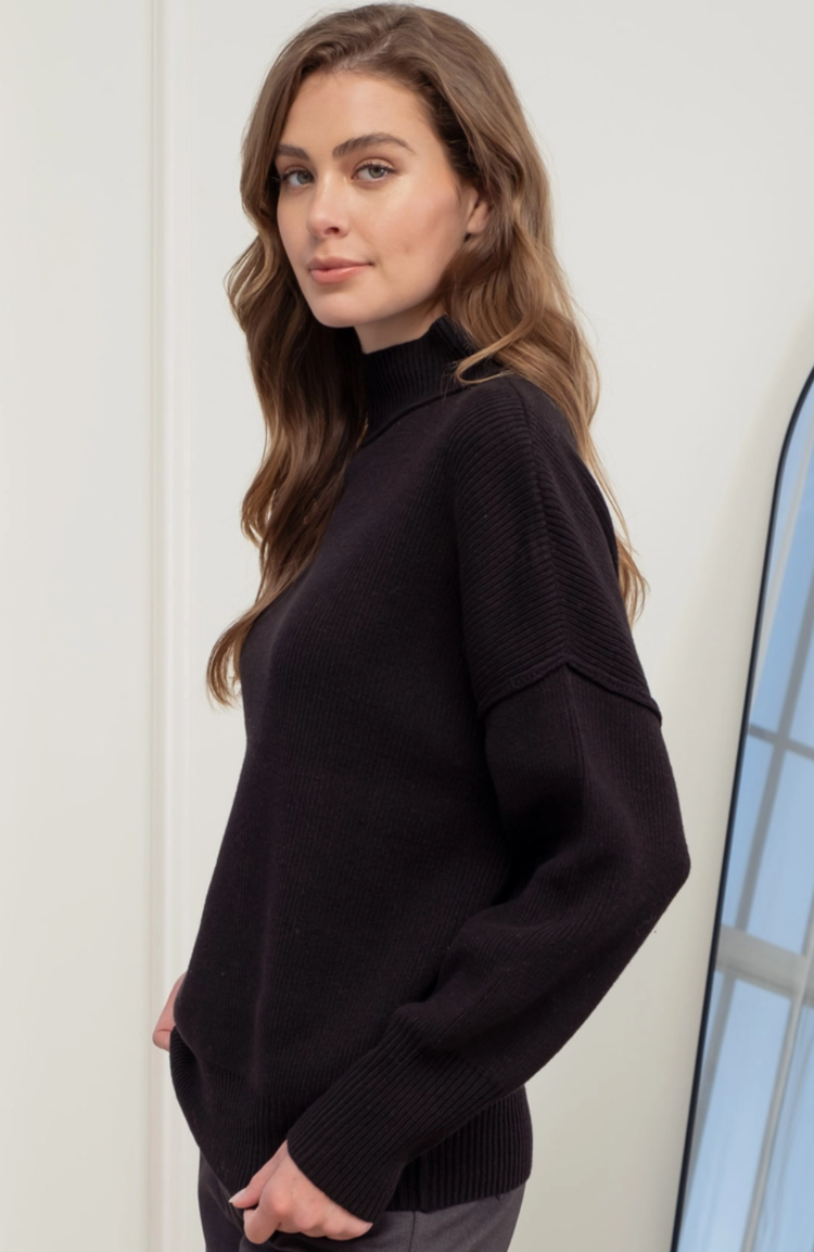 Thick Ribbed Crew Neck Sweater