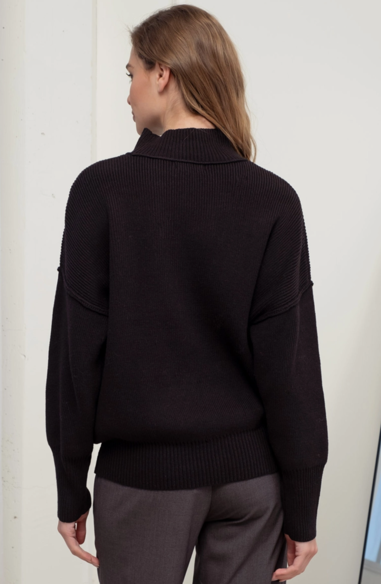 Thick Ribbed Crew Neck Sweater