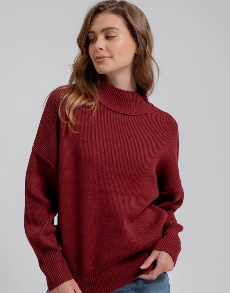 Thick Ribbed Crew Neck Sweater