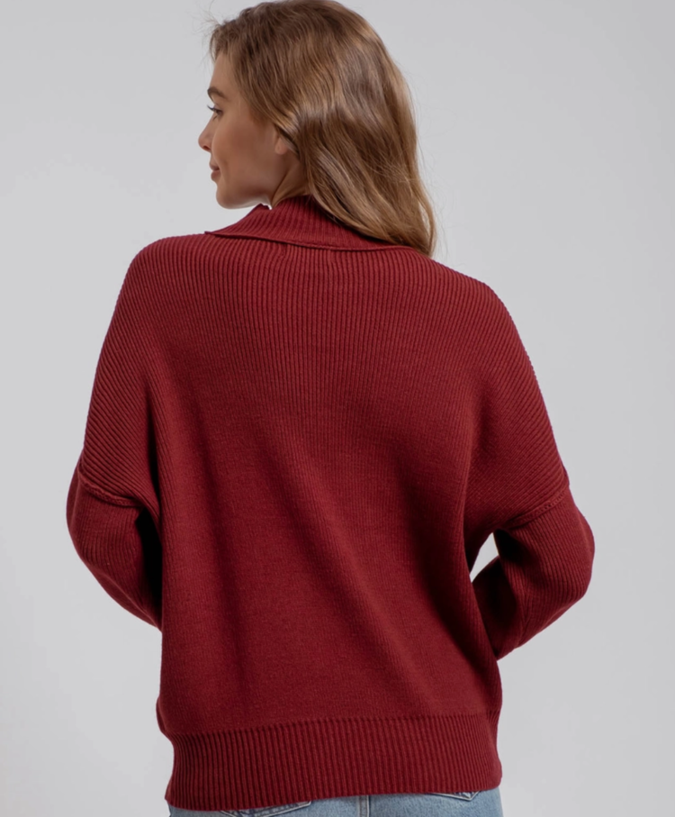 Thick Ribbed Crew Neck Sweater