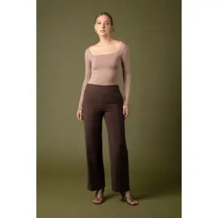 Reversible Square Neck Long Sleeve Top