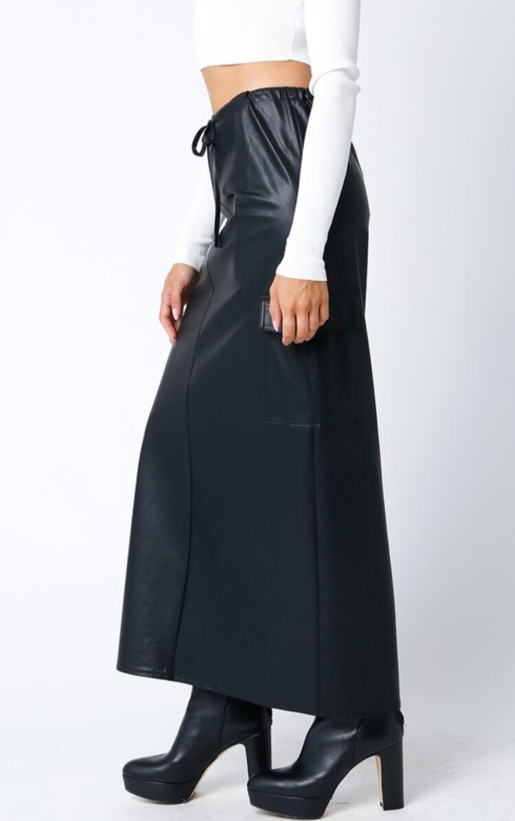 Vegan Leather Maxi Skirt