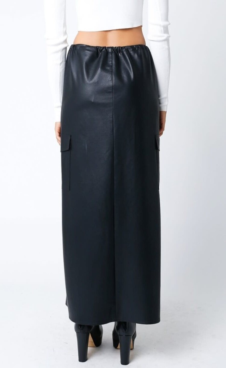 Vegan Leather Maxi Skirt