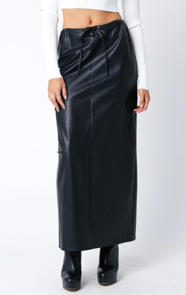Vegan Leather Maxi Skirt