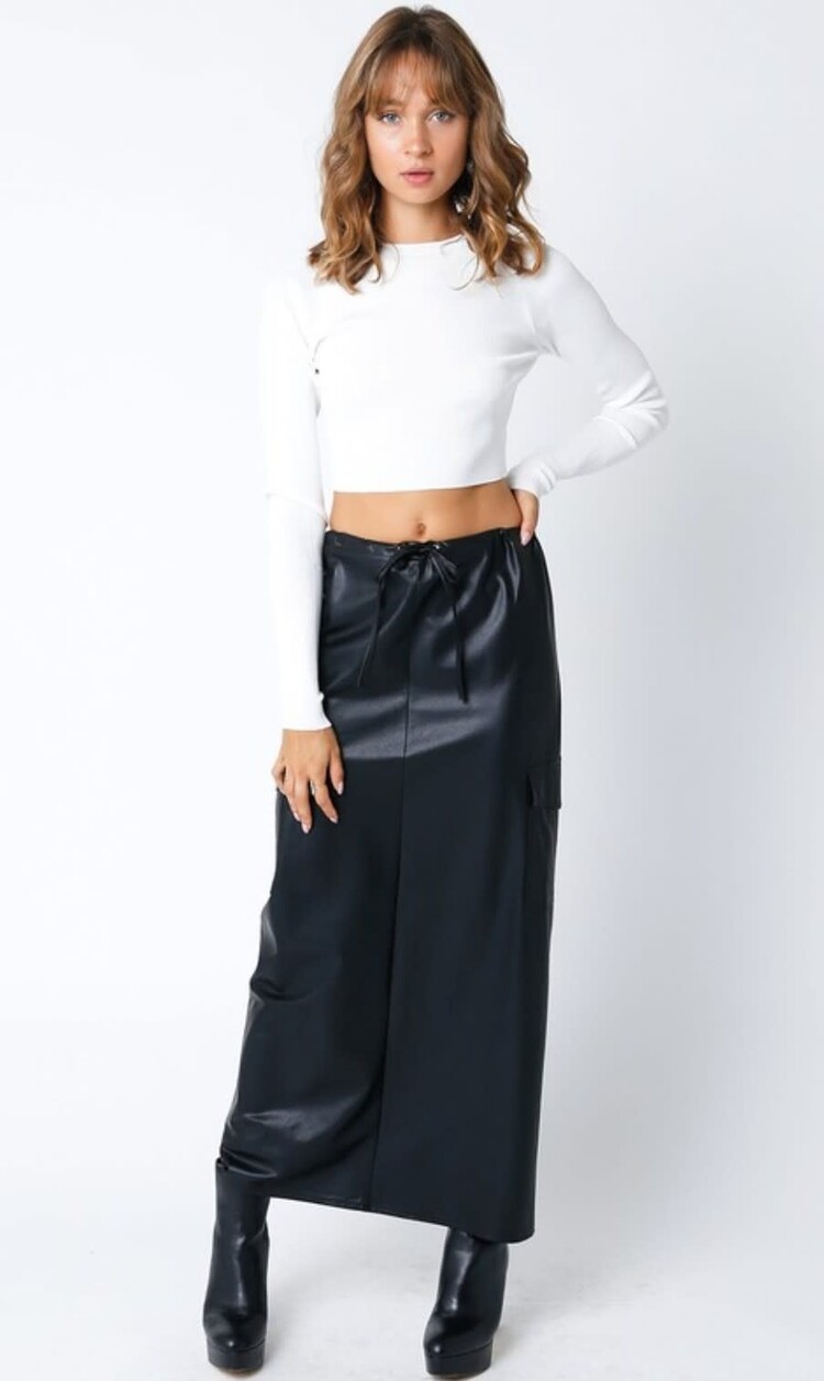 Vegan Leather Maxi Skirt