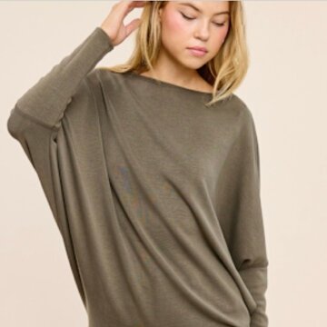 off shoulder dolman sleeve tunic